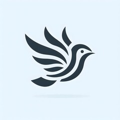 Obraz premium AI Generate of Flying Sparrow in Elegant Style with Minimal Geometric Form. Vector, Logo, Symbol. Businesses related to nature, vacational resort, travelling, tourism fashion, etc.