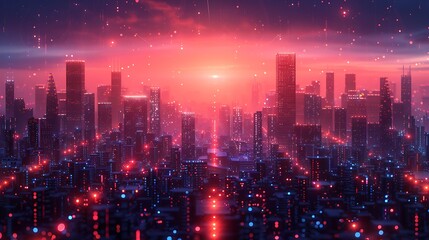 Obraz premium An Abstract Future City Tech Background