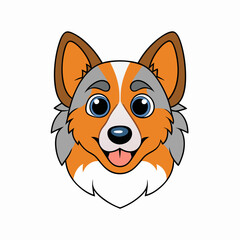 The cartoon head of a Shepherd dog,flat style vector illustration design.