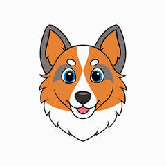 The cartoon head of a Shepherd dog,flat style vector illustration design.