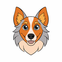 The cartoon head of a Shepherd dog,flat style vector illustration design.