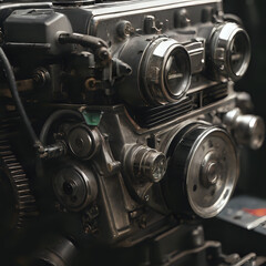 Fototapeta premium a close up of a machine with many different types of gears