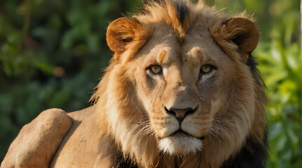 Fototapeta premium a lion that is standing in the grass