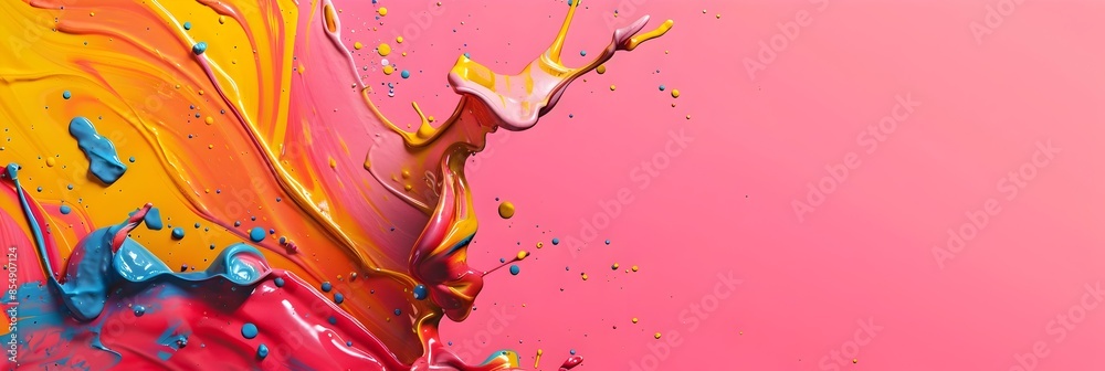 Poster Explosion of Colors and Movement in Abstract Composition