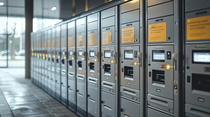 Automated Parcel Lockers Parcel lockers with QR code scanning for easy and secure package retrieval