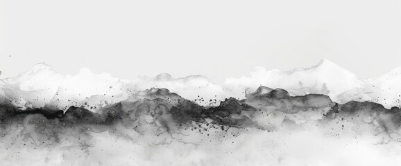 Monochrome Abstract Ink Wash, Cartoon