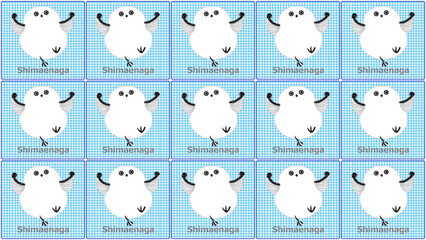 シマエナガ壁紙 3 (青)