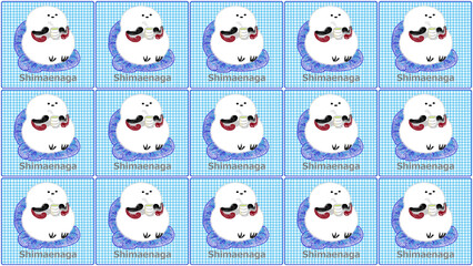 シマエナガ壁紙 1 (青)