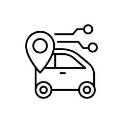Smart car outline icons, minimalist vector illustration ,simple transparent graphic element .Isolated on white background