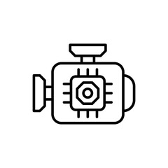 Car engine outline icons, minimalist vector illustration ,simple transparent graphic element .Isolated on white background