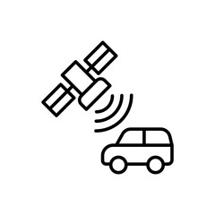 Smart car outline icons, minimalist vector illustration ,simple transparent graphic element .Isolated on white background