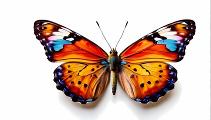 Naklejka premium Colorful butterfly on white background, Ai Generated