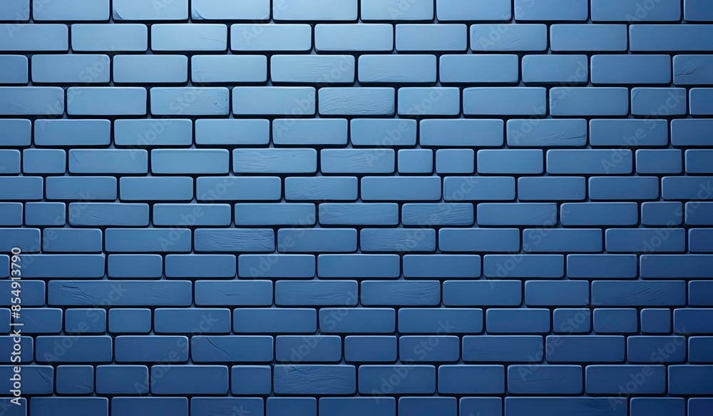 Poster Blue brick background texted wall surface.  AI Generated.