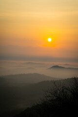 Obraz premium Glimpses of Mini Ooty Malappuram Kerala, India. and evening sunset.