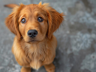 Obraz premium Curious Golden Retriever Puppy Facing the Camera