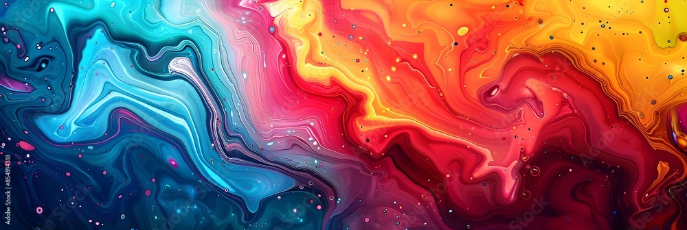 Leinwandbilder mesmerizing fluid iridescent waves of vibrant abstract colors and ethereal luminescent textures