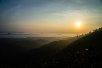Obraz premium Glimpses of Mini Ooty Malappuram Kerala, India. and evening sunset.