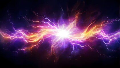 Glowing powerful energy discharge background, Ai Generated