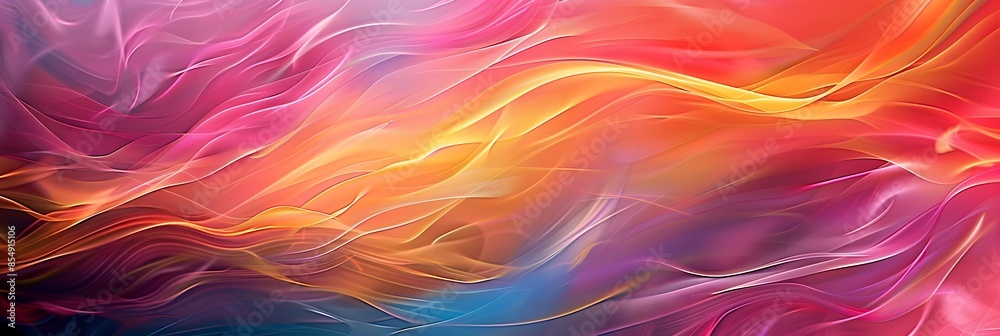 Aufkleber Mesmerizing Waves of Vibrant Color and Energy An Immersive Abstract of Light Motion and Transformation