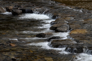 View of the flowing water in the stream