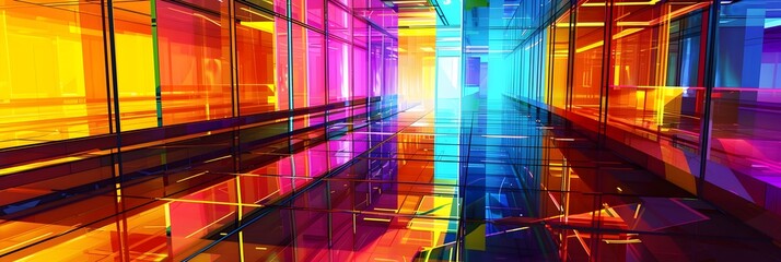 Radiant Passageway A Kaleidoscopic Journey Through an Architectural Dreamscape