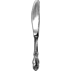 Hand drawn Butter Knife Sketch Illustration