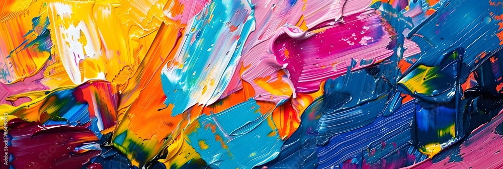 Aufkleber The Vibrant Canvas of Expression An of Color Texture and Emotion in Abstract Painting