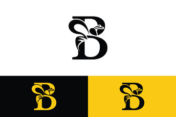 letter b design with bee design illustration concept © RONNY