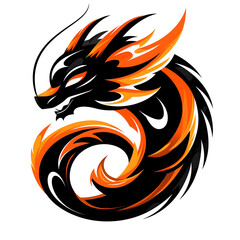 Obraz premium Esports logo simple dragon, on transparent background