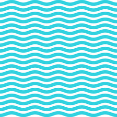 seamless water wave line pattern and background vector illustration