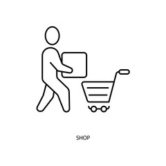 shop concept line icon. Simple element illustration. shop concept outline symbol design.