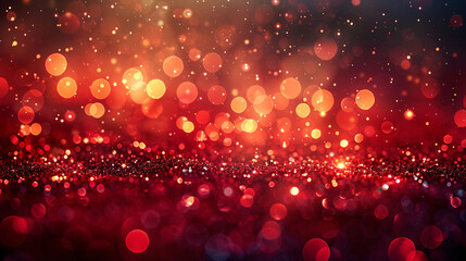 Abstract red bokeh background with particles, abstract red particles concept illustration