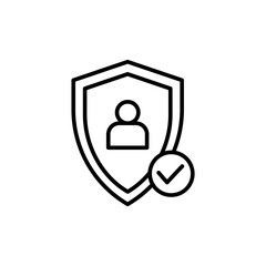 Work protection outline icons, minimalist vector illustration ,simple transparent graphic element .Isolated on white background