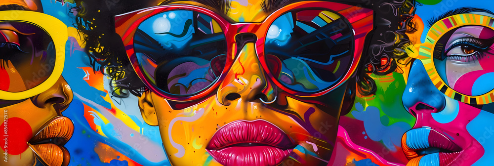 Leinwandbilder vibrant abstract psychedelic art with colorful patterns shapes and textures evoking imagination and 