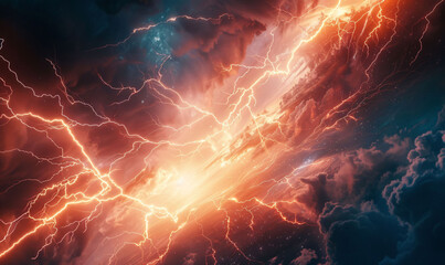 Obraz premium Geomagnetic explosion scene illustration, doomsday galaxy explosion dangerous disaster concept illustration