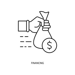 financing concept line icon. Simple element illustration. financing concept outline symbol design.