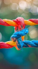 Close-up of colorful ropes, symbolizing the power of emotions