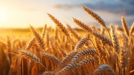 Fototapeta premium Illustration of the solar term of Ear Grain, conceptual illustration of autumn wheat harvest rural scenery