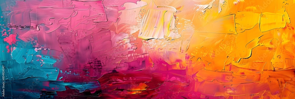 Poster vibrant and expressive abstract artwork showcasing passionate brush strokes fluid movements and a dy