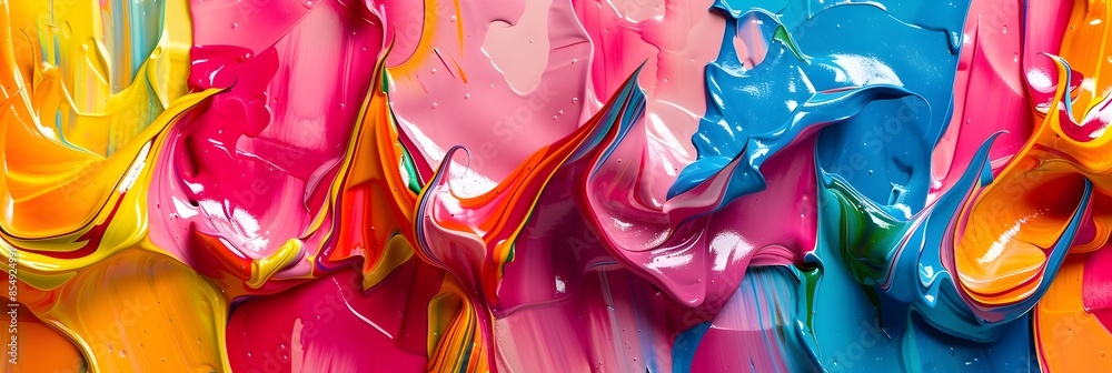 Leinwandbilder vibrant and fluid abstract painting captures daring expression through captivating colors and dynami