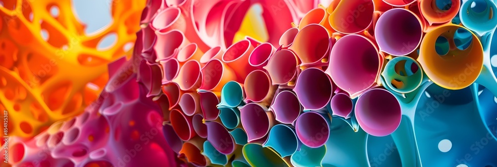 Poster Vibrant and Mesmerizing Shapes in a Kaleidoscopic Explosion of Color and Texture