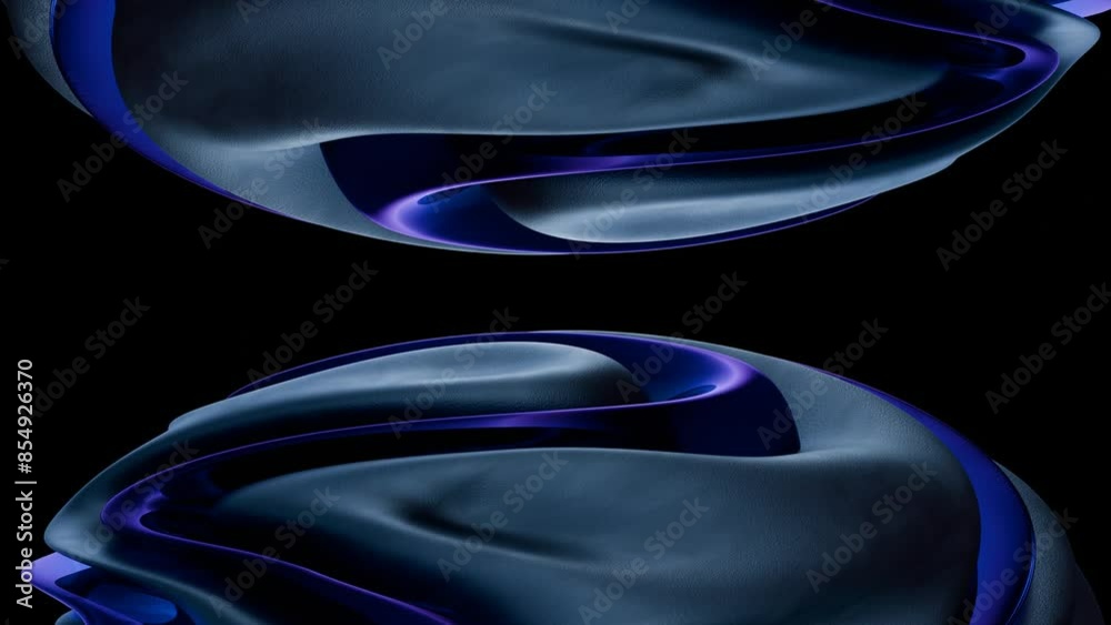 Poster abstract sculptural form in glass: a study in color and reflection