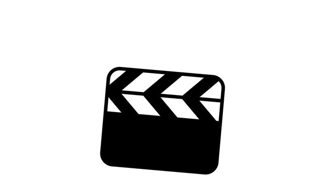 cartoon icon animation of clapper board movie film video clipper board