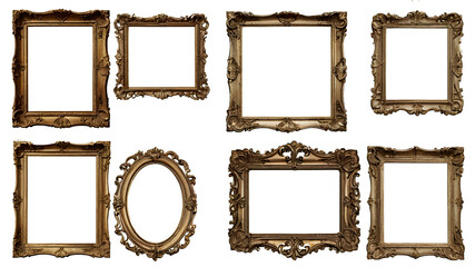 Transparent background with vintage frames.
