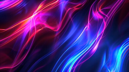 Naklejka premium abstract with vibrant pink blue light smoke waves flowing dynamic background
