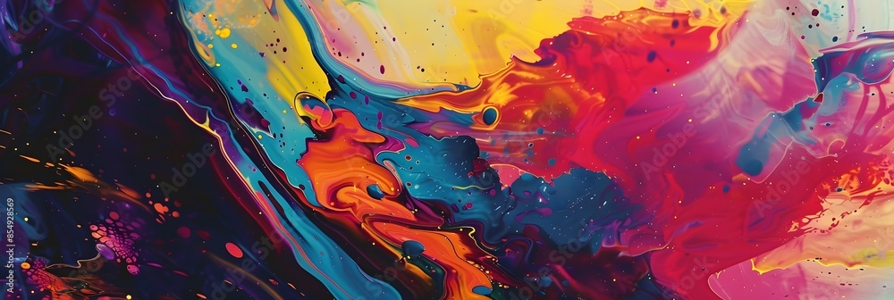 Poster Vibrant Colorful Explosion of Abstract Expression