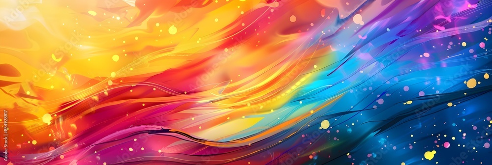 Aufkleber vibrant cosmic explosion of color light and motion captivating abstract digital artwork evoking a dr