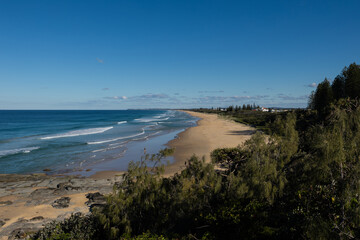 Beautiful beach coastline at Sunshine Coast, Queensland, Australia.
