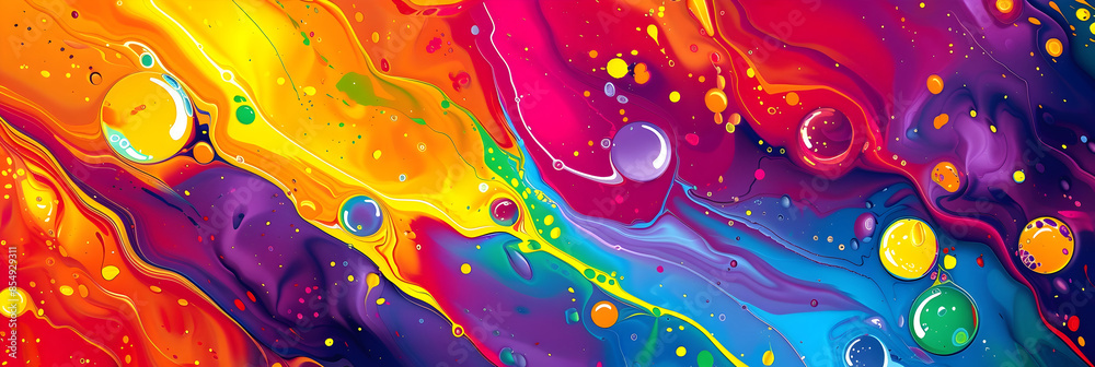 Aufkleber vibrant cosmic fluid swirls of multicolored light and energy captivating abstract digital artwork