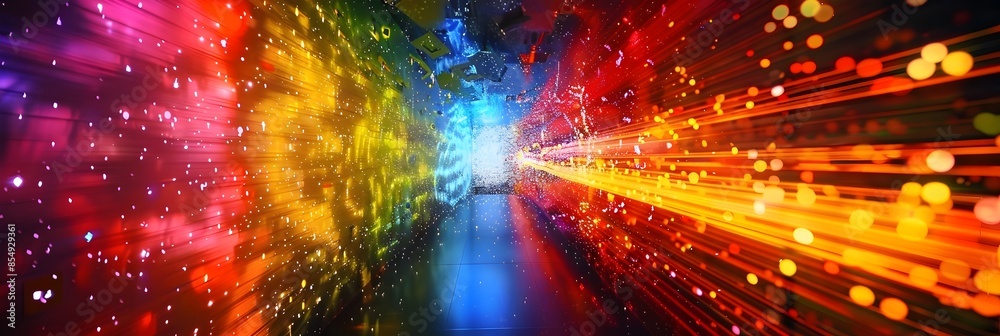 Aufkleber vibrant cosmic portal of boundless energy and dimensional luminescence